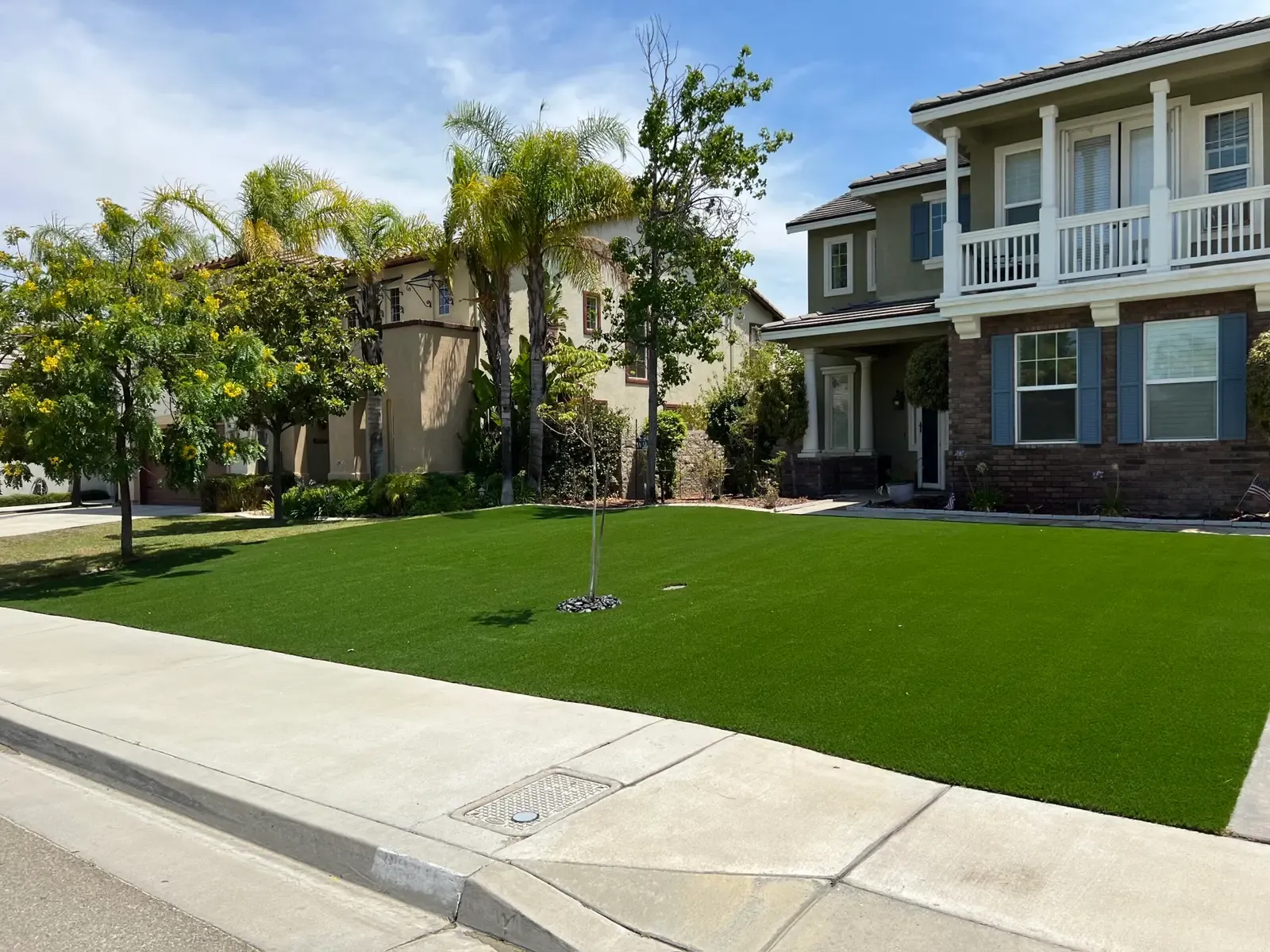 Residential artificial grass installation by Quality First Turf