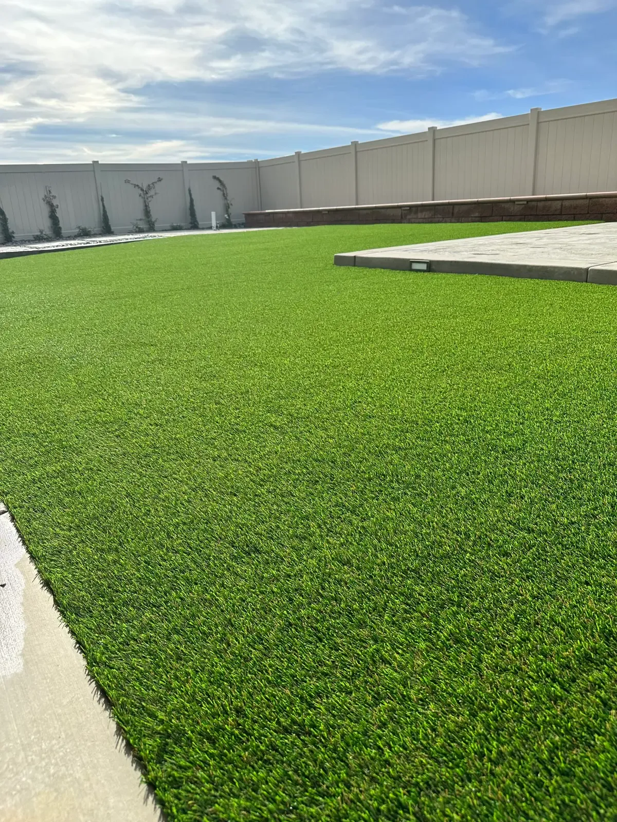 Residential turf installation — front yard with clean edges