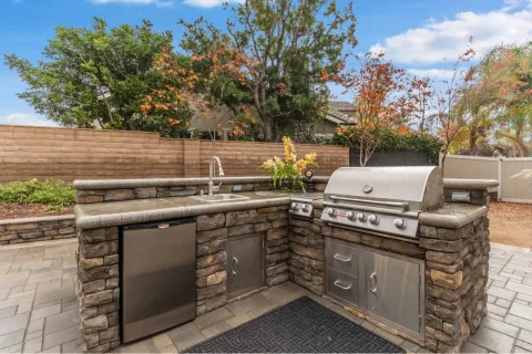 Custom BBQ island installation