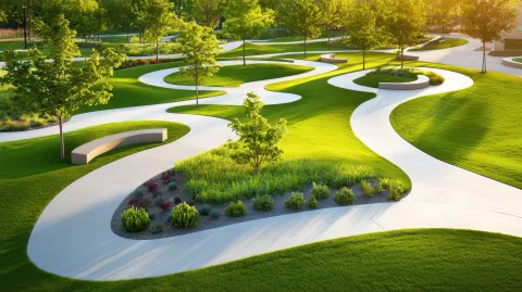 Commercial artificial grass installation