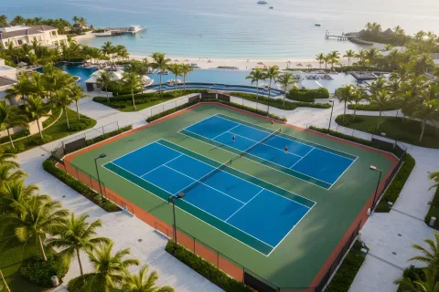 Custom tennis court installation