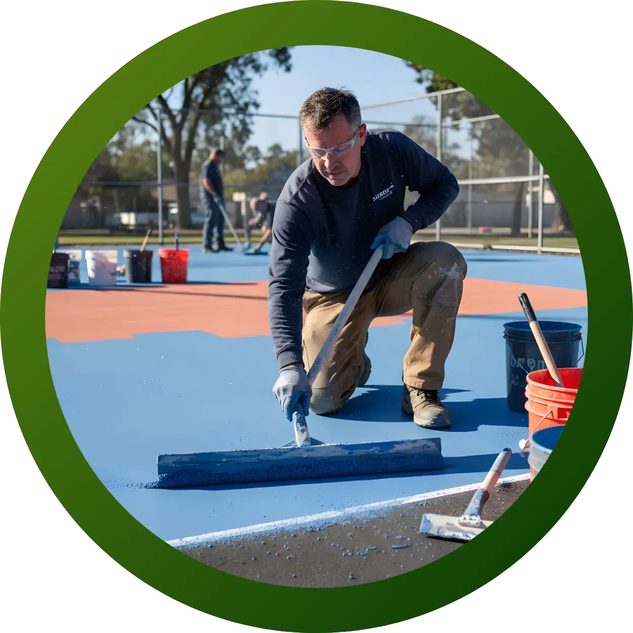 Court surface installation