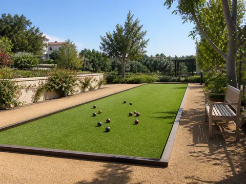Professional bocce ball court installation