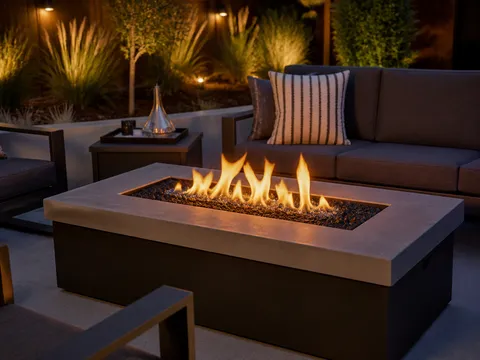 Custom built-in firepit installation