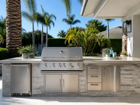 Custom BBQ island installation